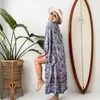 Vestidos casuais bohemian de grande tamanho em forma solta estampa floral algodão boho chic kimonos blusas lobs feminino