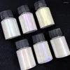 Nail Glitter 5G Mermaid Chrome Powder - Aurora Powders Iriserande Pigment Pearl Mica för White