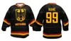 ustawiaj niestandardowy hokej, dostosuj zespół Niemcy Deutschland Ice Hockey Jersey Haft haftowy White Black Dowolna liczba i koszulka z nazwiskami