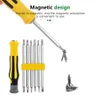 6 stycken Ställ in manipuleringssäker magnetisk skruvmejsel Bit Hex Torx Head Flat Hand Tool Safety