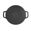 BBQ Grills Korean Round Grill Pan Non Stick Pan Barbecue Plate Household Frying Pan Outdoor Picnic Smokeless Barbecue Plate Barbecue Tool 230324