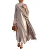 Etnische kleding Chiffon Open Abaya Dubai Moslim hijab -jurk Kimono Abayas voor vrouwelijke Turkse jurken Islam Plain Kaftan Robe Ramadan Eid 230324