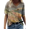 女性のTシャツ特大3Dアブストラクトプリント女性TシャツカジュアルルーズショートスリーブトップティーレディースTシャツ5xlストリートウェア服夏230325
