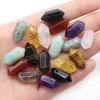 8X20mm Hexagonal Natural Stone Pendant Small Obsidian Citrines Tiger Eye Pink Quartz Crystal Charm Pendulum