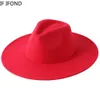Cimri köpüklü şapkalar geniş fedora şapkası kadın erkekler yün hissetti centilmen kız caz caz kilisesi panama sombrero kapağı 230325