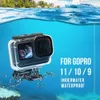 Selfie Monopods Estuche impermeable para GoPro Hero 11 10 9 Accesorios negros 60M Buceo Cubierta protectora de la cubierta Carcasa submarina Go Pro 10 9 Cámara 230325