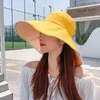 Szerokie brzegowe czapki dwustronne składane kapelusze dla kobiet dziewczynki Summer Sun Hat Visor Fishman Cap anty-UV szerokie krawędzi HAT HATS CAPS P230311