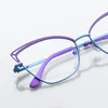 Sunglasses Frames Gmei Design Blue Light Blocking Women's Cat Eye Metal Glasses Frame Female Anti Radiation Protection Eyeglasses 3038 230325