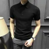 Polo da uomo Estate Y2K Business Casual Sport Chic Maschile Pullover Moda coreana Elegante Polo T-shirt Uomo Manica corta Tinta unita Top Uomo 230325