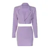 Two Piece Dress Stylish Short Elegant Sets for Women Fashion Office Lady Blazer Solid Jacket Bodycon Skirt Femme Button Casual Shorts Suit 230324