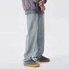 メンズジーンズブルーバギージーンズメンファッションカジュアルストレートジーンズ男性日本語ストリートウェアヒップホップルーズデニムパンツメンズズボンS-3XL AA230324