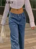 Jeans Femme Jean taille basse femme Baggy jean mode pantalon droit Y2k Denim pantalon Vintage ample bleu lavé maman jean années 90 230325