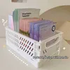 Storage Boxes Bins Nordic Ins Color Cosmetic Storage Box Desk Basket Organizer Plastic Skin Care Mask Rack Kawaii Organizer Foldable Storage Basket P230324