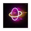 Batteria di accumulo di energia Luci notturne Hanging Neon Light Colorf Planet Led Sign Lamp Decorazione camera da letto Home Party Holiday Decor Xmas Dhmee