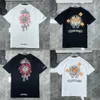 Ch lüks t-shirt klasik erkek marka üstleri tees erkek kadın sanskrit mektup kısa kollu at nalı çift tişörtler tasarımcı polos tshirts çapraz unisex tee gömlek 9eoy