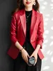 Jackets femininos Pu Faux Leather Women Women Casual Slim Outwear Tops Moda coreana Black Coat 230324