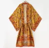 Vestidos casuais bohemian de grande tamanho em forma solta estampa floral algodão boho chic kimonos blusas lobs feminino