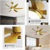 Ceiling Fans 66 Inch Modern Led Gold With Lights Large Amount Of Wind Living Room Dc Fan Lamp Remote Control Drop Delivery Lighting I Dhvpt