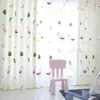 Cortinas cortinas cortinas de sombreamento nórdico de cortina para meninas quarto tule tule estar sala de estar crianças vermelhas bordadas grossas