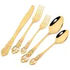 Dijkartikelen sets 16 -stcs/set vintage kleurrijke set mes vork dessert lepel tafelgerei spiegel roestvrijstalen bestek keuken flatware