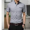 Men's Casual Shirts Arrival Brand Summer Business Short Sleeves Turn-down Collar Tuxedo Men Big Size 5XL 230325