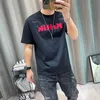 T-shirt da uomo T-shirt a maniche corte Estate Nuovo cotone mercerizzato Stampa di lettere Maschile Casual Top Abbigliamento giovanile Moda Ins Trend Wear Taglie forti M-7XL