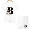 Kvinnors tvåbitar byxor sätter kvinnor Summer Letter Printed T ShirtSShorts Ensemble Femme Short Sleeve O-Neck Casual Biker Joggers Sexig outfit 230325