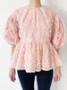 Blusas femininas kuzuwata 2023 verão japonês mujer blusa manga pesada indústria emendada blusa de lantejoulas femininas camisa