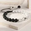 Pulseras con dijes de cadena infinita de amor infinito para hombre y mujer, pulsera con cuentas en blanco y negro, joyería ajustable para mejor amigo