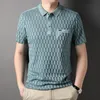 Polo da uomo MLSHP Cotton Golf Polo da uomo Luxury Summer Manica corta Allover Stampato T-shirt da uomo Fashion Smart Casual Slim Man Tees 230325