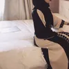 Этническая одежда Женщины мусульманские с длинным рукавом Maxi платье кружевное шитье в горошек Исламское Ближнее Восток Дубай Хары Цвет