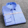 Men's Casual Shirts High Quality Mens Cotton Oxford Striped Single Patch Pocket Long Sleeve Regular-fit Comfortable Casual Button-collar Shirt 230325