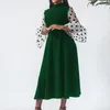 Casual Dresses Elegance Vintage Dress Polka prickar Flare Sleeve Fit och Midi för kvinnor Prom Party Birthday Evening Summer Fall 2023