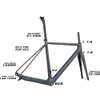 Telaio per bici da ghiaia T700 interamente in fibra di carbonio GR029 Movimento centrale BSA Vernice personalizzata Dimensioni 49/52/54/56/58 cm