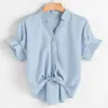 Skirts Blouse Women Summer Stand Collar Shirts Short Sleeve Solid s Tops And Blouses 5xl Plus Size shirt Top Oversize 230325