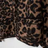 Kvinnors stickor Tees Rowling Mirror Leopard Wool Blend Button Loose Cardigan tröja Kvinnor Spring 2023 O Neck Full Sleeve Knit Kvinna 230324