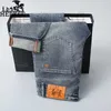 Men's Jeans designer Light luxury high-grade jeans men's smoky gray SLIM STRAIGHT casual long pants fashion brand thin 48YH