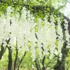 Decoratieve bloemen Kunstmatige zijde Wisteria Hanging Home Decoratie tuin Arch diy bruiloft groen klimop nep plant bloembloem