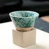 Xícaras picadas de café cerâmica xícara de chá de cerâmica áspera criativa retro japonês leite puxar flor porcelana doméstica caneca de presente
