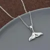 Kedjor 2023 Fashion Whale Tail Pendant Halsband Rostfritt stålkedjan Charm Mermaid Choker Halsband för kvinnor Girls Kids Gift