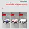 New Double Tier Soap Drainer Rack Bathroom Soap Sponge Holder Shelf Punching-free Wall Oragnizer Stand Self Adhesive Wall Storage