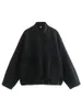 Jackets femininos Moda Bomber Bomber Spring 2023 Solid Slave Stand Collar Women Coats com bolsos femininos de streetwear legal 230325