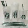 Tazze Tazza Starbucks riutilizzabile da 24 once/710 ml Tazza trasparente classica Tazza in paglia trasparente di colore alto Tazza in plastica di accompagnamento