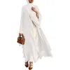 Etnische kleding Chiffon Open Abaya Dubai Moslim hijab -jurk Kimono Abayas voor vrouwelijke Turkse jurken Islam Plain Kaftan Robe Ramadan Eid 230324