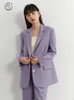 Blazer da donna DUSHU Giacca con colletto ribaltabile stile professionale Sense per donna Blazer da ufficio allentato primavera 230325