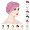 Women Lady Beads Muslim Braid Head Turban Wrap Cover Cancer Chemo Islamic Arab Cap Hat Hair Loss Bonnet Beanies Fashion Ramadan