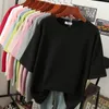 Women's Plus Size TShirt EBAIHUI 100 Cotton L6XL shirt Short Sleeve Women op Summer Solid O Neck Oversized s 230324