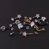 Nose Rings Studs 1PC Belly Button Piercing for Women Sexy Girl Navel Body Jewelry 316L Steel Zircon Round Heart Star Shape Helix Earring 230325