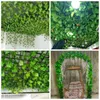 Flores decorativas Simulação Plantas de folhas verdes Rattan Ornamento de arte de parede personalizado para o pátio do jardim doméstico