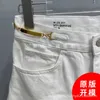 Женские джинсы дизайнер лето новая буква для кнопки ремня Золотая цепочка для мыть